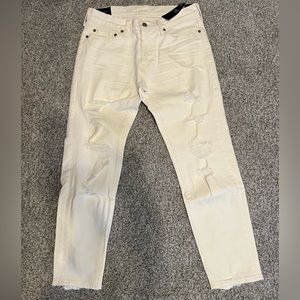 Abercrombie & Fitch Men’s Skinny Taper White Destroyed Denim NWT